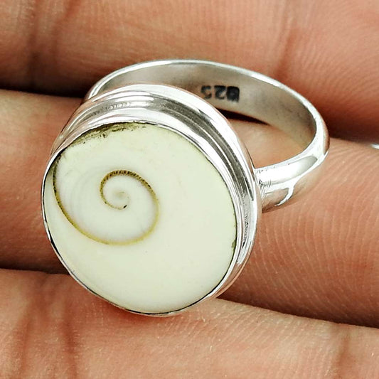 Wedding Gift For Her 925 Silver Natural Shiva Eye Cocktail Boho Ring Size 8 E27