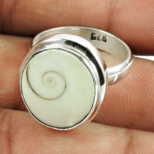 Gift For Her 925 Silver Natural Shiva Eye Cocktail Ethnic Ring Size 6.5 G27
