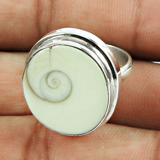 Woman Gift 925 Silver Natural Shiva Eye Cocktail Vintage Ring Size 7 E23