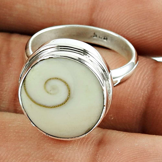 Gift For Women Cocktail Bohemian Ring Size 7 925 Silver Natural Shiva Eye E22