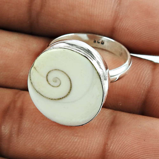 Natural Shiva Eye Gemstone Solitaire Boho Ring Size 8 925 Silver For Women W24
