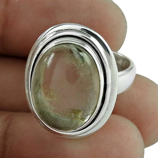 Gift For Women Cocktail Tribal Ring Size 7 925 Silver Natural Crystal O27