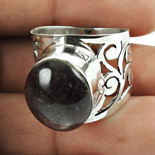 Stunning Star Ruby Gemstone Sterling Silver Ring 925 Silver Jewellery