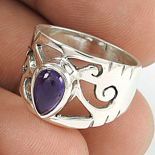 Rare Amethyst Gemstone Sterling Silver Ring 925 Sterling Silver Fashion Jewellery Wholesaler
