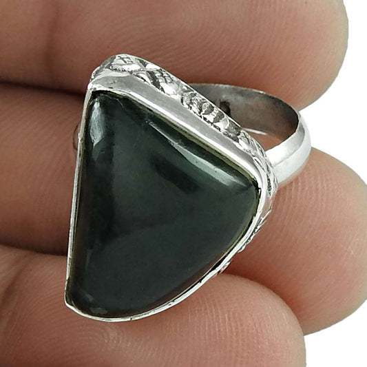 Gift For Her Natural Picasso Jasper Statement Boho Ring Size 6 925 Silver A12