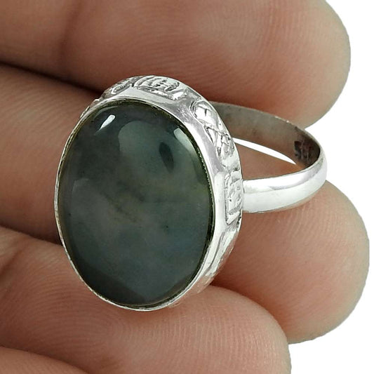 Gift For Her Natural Picasso Jasper Solitaire Bohemian Ring Size 7 925 Silver U6