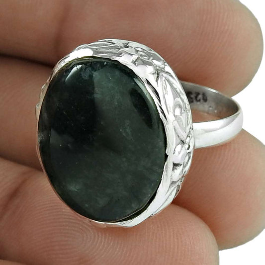 Gift For Her 925 Silver Natural Picasso Jasper Solitaire Ethnic Ring Size 7 A8