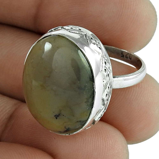 Natural Botswana Agate Solitaire Boho Ring Size 6 925 Silver For Girls F1