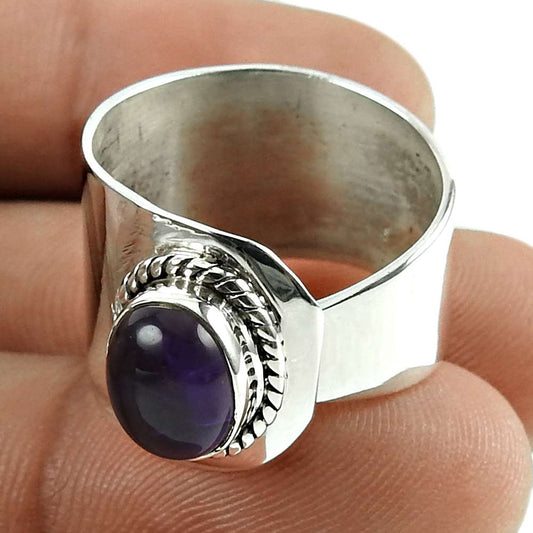 Scrumptious Amethyst Gemstone 925 Sterling Silver Ring Jewellery De gros