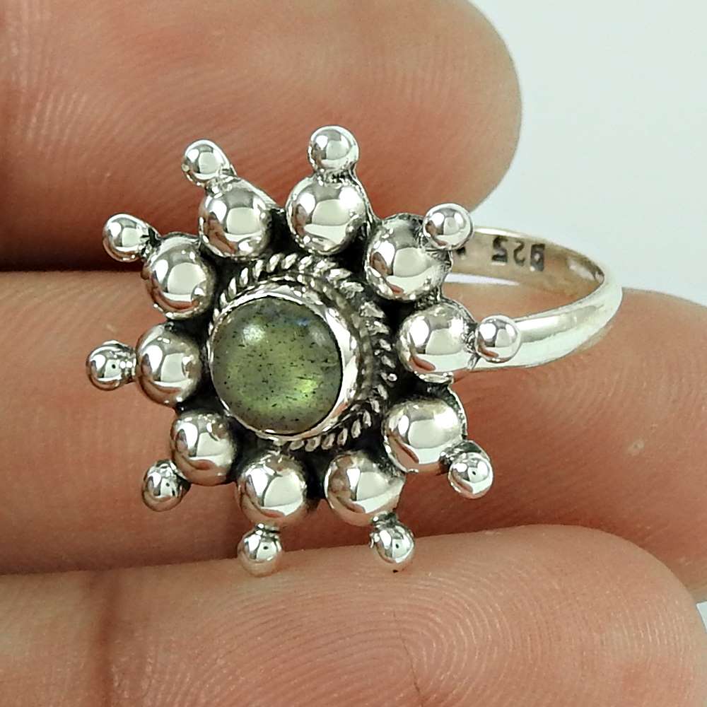 New Fashion Design 925 Silver Labradorite Ring Wholesaling