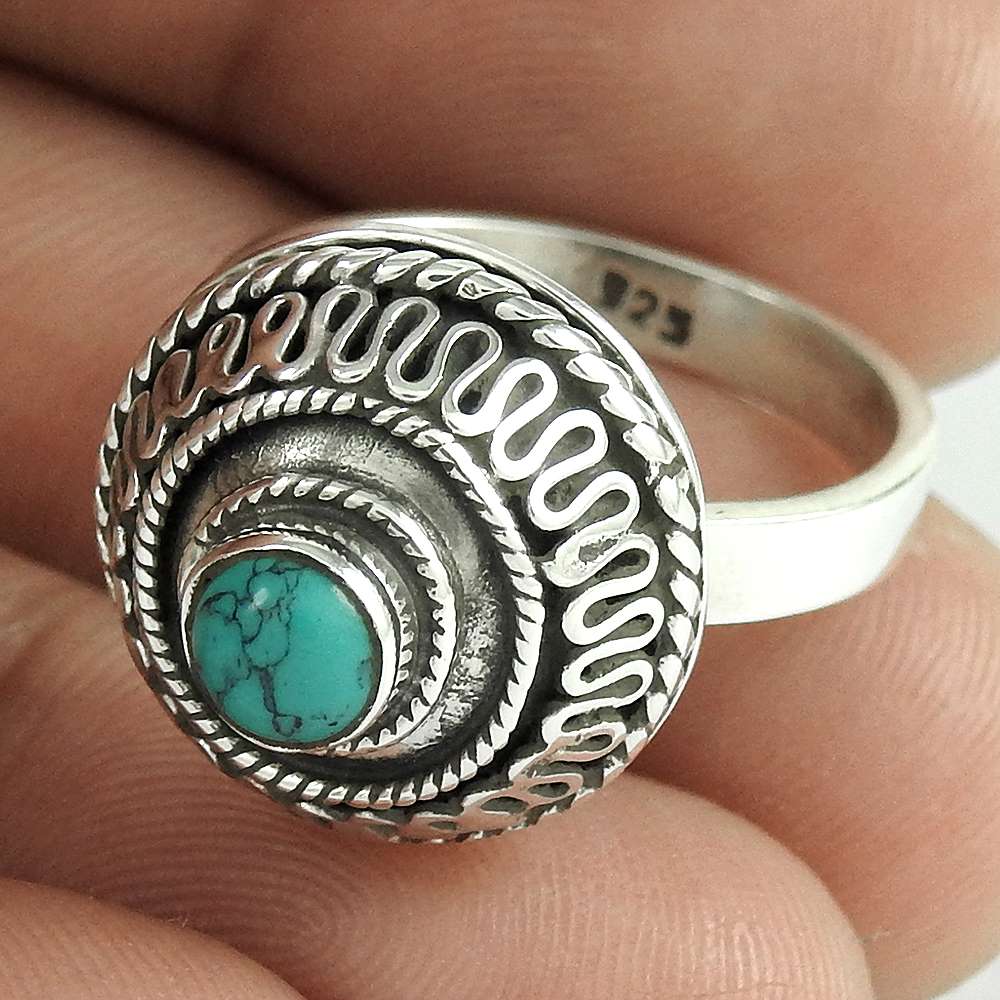 Great Collection 925 Silver Turquoise Ring