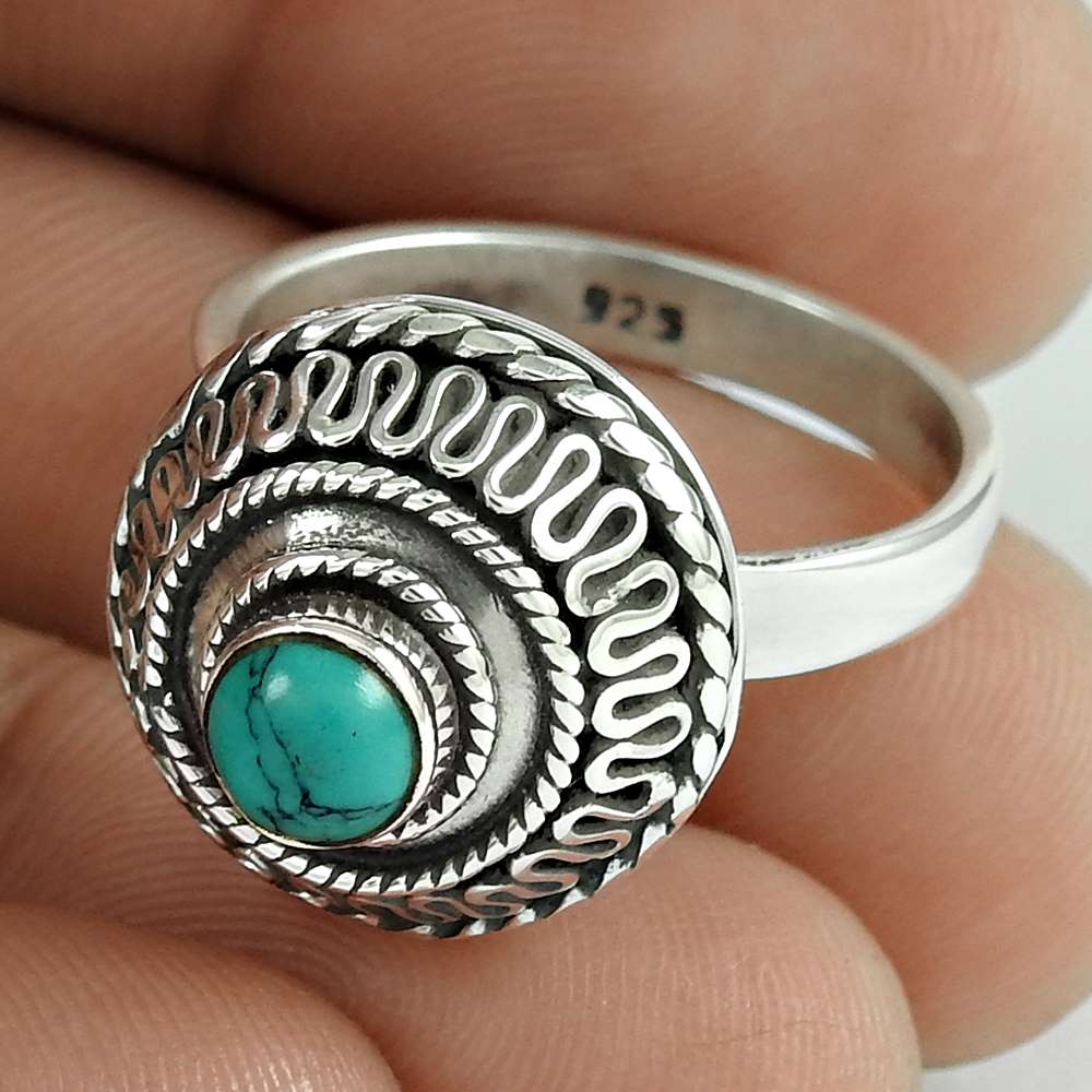 Great Collection 925 Silver Turquoise Ring