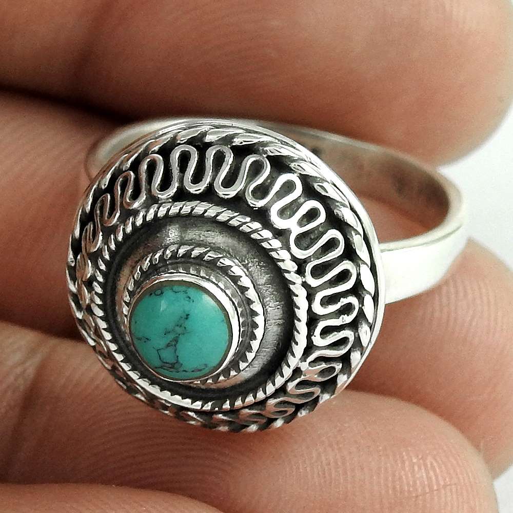 Great Collection 925 Silver Turquoise Ring