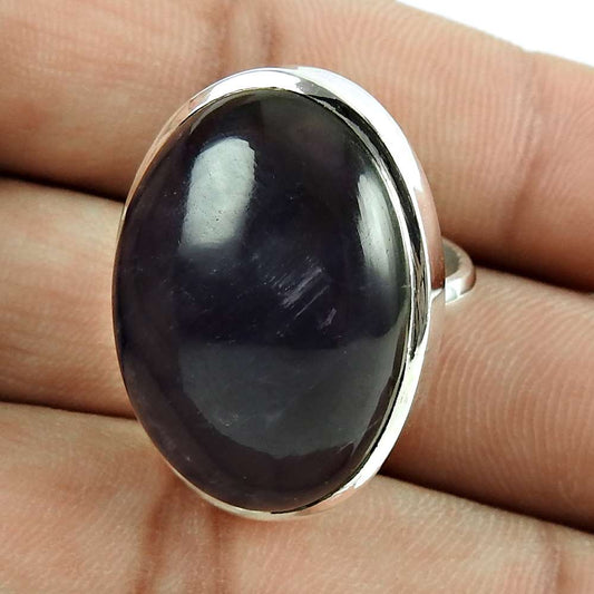 Pretty 925 Sterling Silver Amethyst Gemstone Ring Jewellery