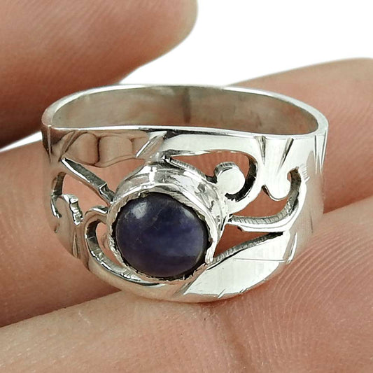 Pretty Charoite Gemstone Ring 925 Sterling Silver Handmade Jewellery