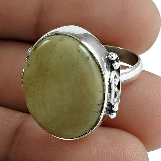 Gift For Women Solitaire Ethnic Ring Size 6 925 Silver Natural Jasper Y3