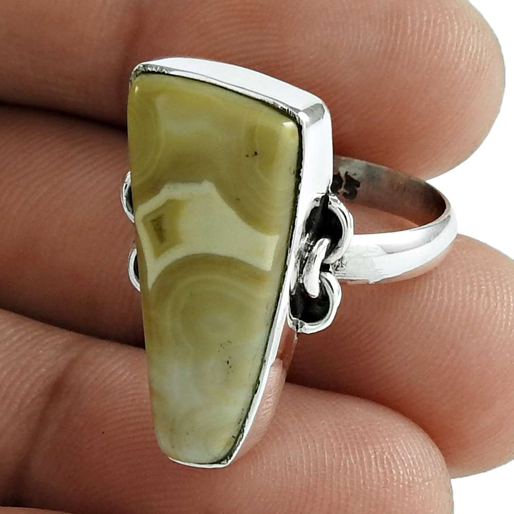 Birthday Gift For Her Natural Mookaite Statement Boho Ring Size 7 925 Silver A3
