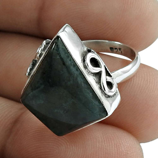 Gift For Her 925 Silver Natural Picasso Jasper Cocktail Vintage Ring Size 5.5 I4