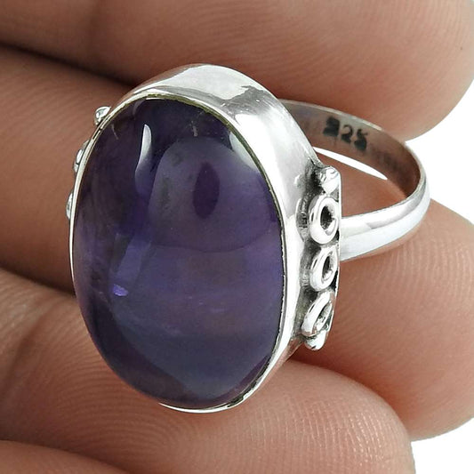 Gift For Women Cocktail Boho Ring Size 6 925 Silver Natural Amethyst Gemstone X8