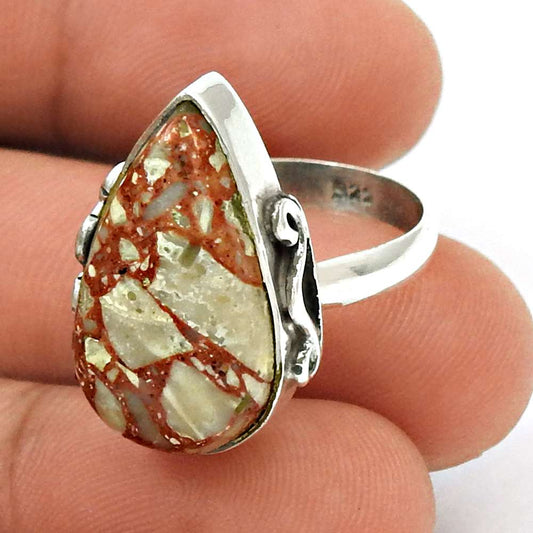 Gift For Women Solitaire Vintage Ring Size 7 925 Silver Natural Rosetta J17