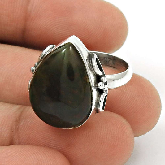 Gift For Women Statement Boho Ring Size 7 925 Silver Natural Jasper Gemstone J24
