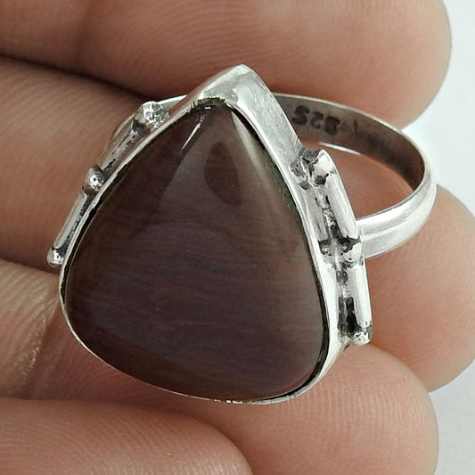 Wedding Gift For Her 925 Silver Natural Jasper Statement Boho Ring Size 9 D16