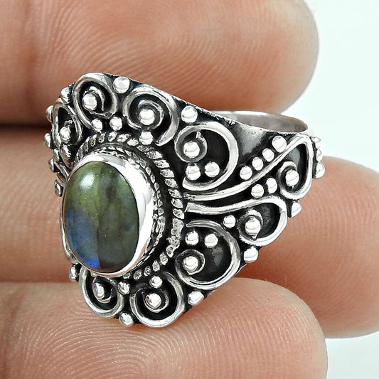 Well-Favoured Labradorite Gemstone 925 Sterling Silver Ring