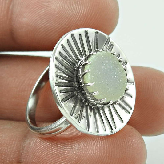 Best Selling Druzy Gemstone 925 Sterling Silver Ring