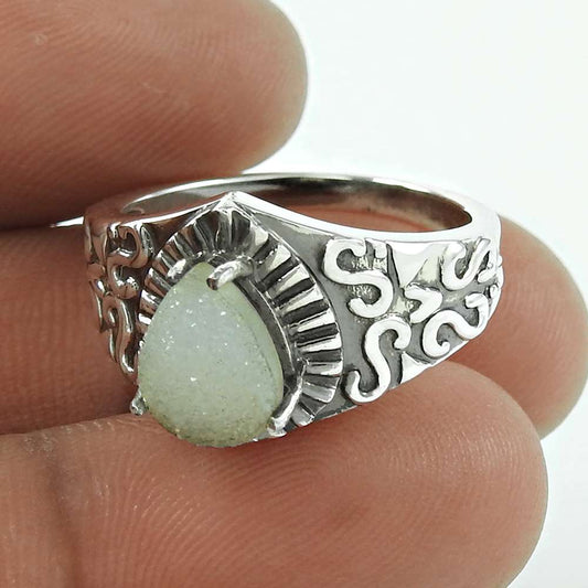 Hot Style Druzy Gemstone 925 Sterling Silver Ring Fournisseur