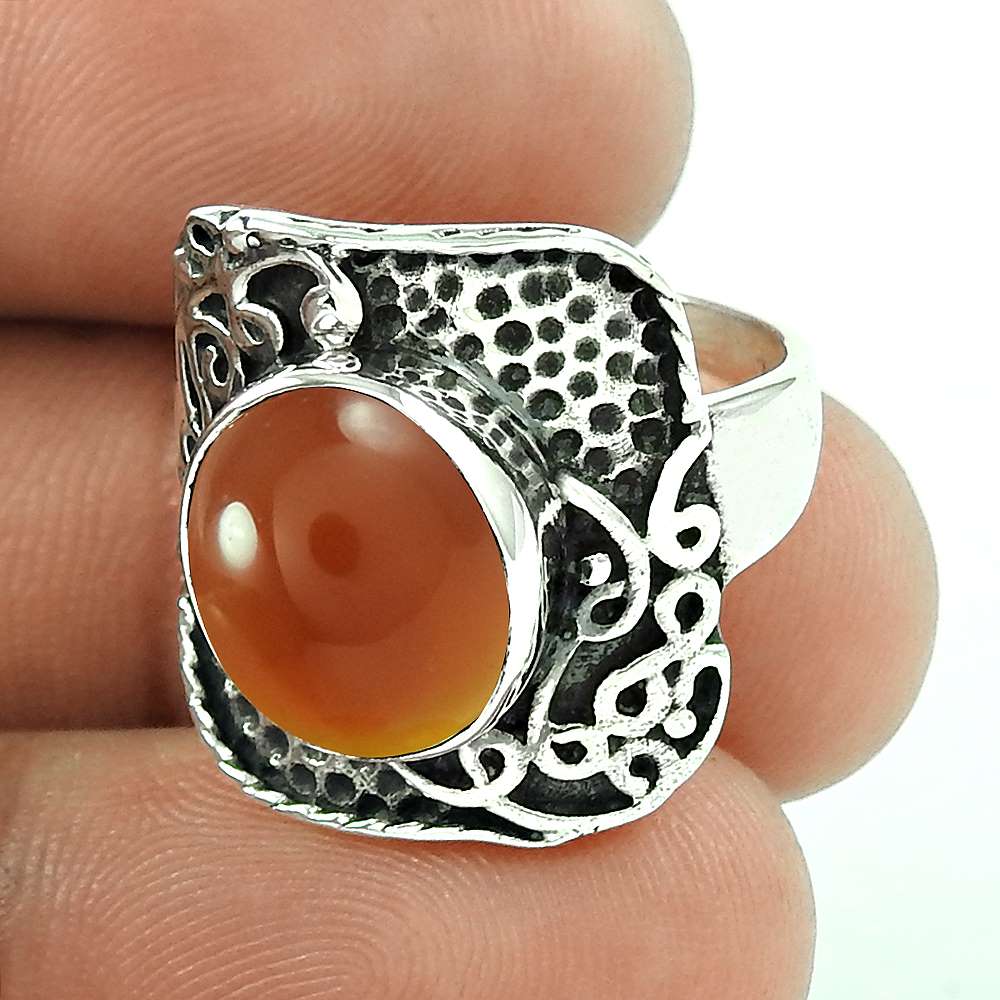 Engaging 925 Sterling Silver Carnelian Ring Fournisseur