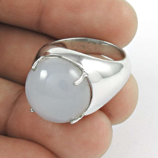 So In Love Chalcidony Gemstone Silver Jewellery Ring Exporter India