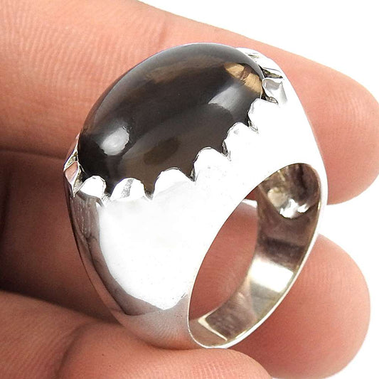 Big Amazing Smoky Quartz Gemstone 925 Sterling Silver Ring Hersteller