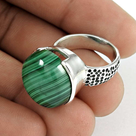 My Sweet 925 Sterling Silver Malachite Ring Exporter