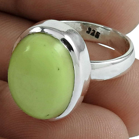 Natural Seraphinite Cocktail Bohemian Green Ring Size 6.5 925 Silver S19