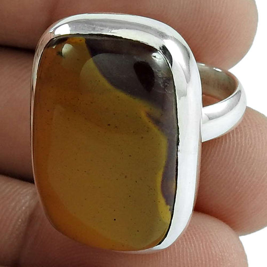 Woman Gift Natural Mookaite Tribal Ring Size 6 925 Sterling Silver Jewelry