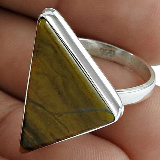 Natural Imperial Jasper Statement Boho Ring Size 9 925 Silver For Girls Y6