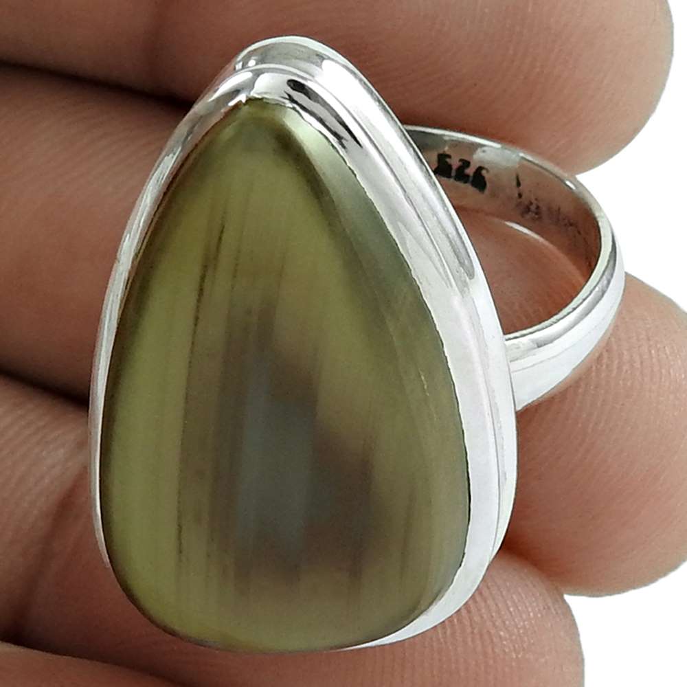 Woman Gift Natural Imperial Jasper Gemstone Ring Size 8 925 Silver E13