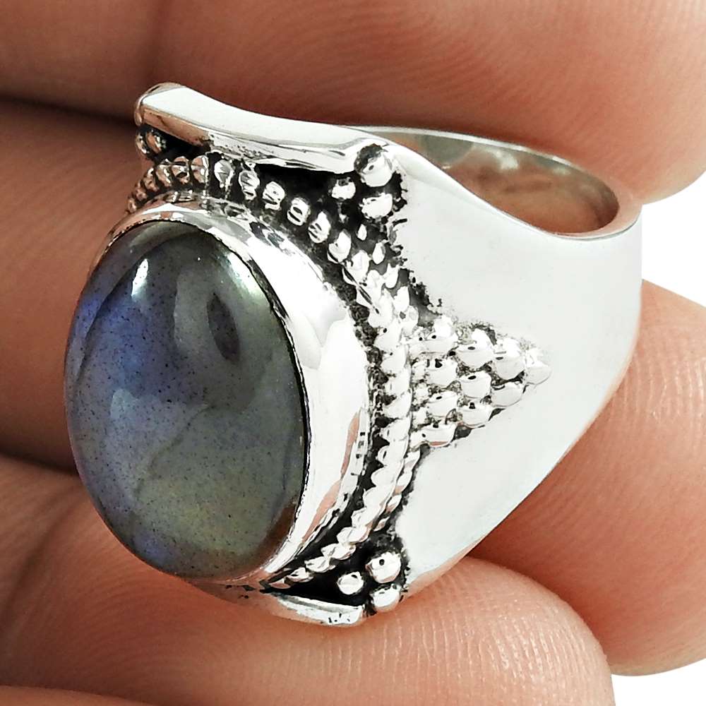 Lovely 925 Sterling Silver Turquoise Gemstone Ring Vintage Jewelry