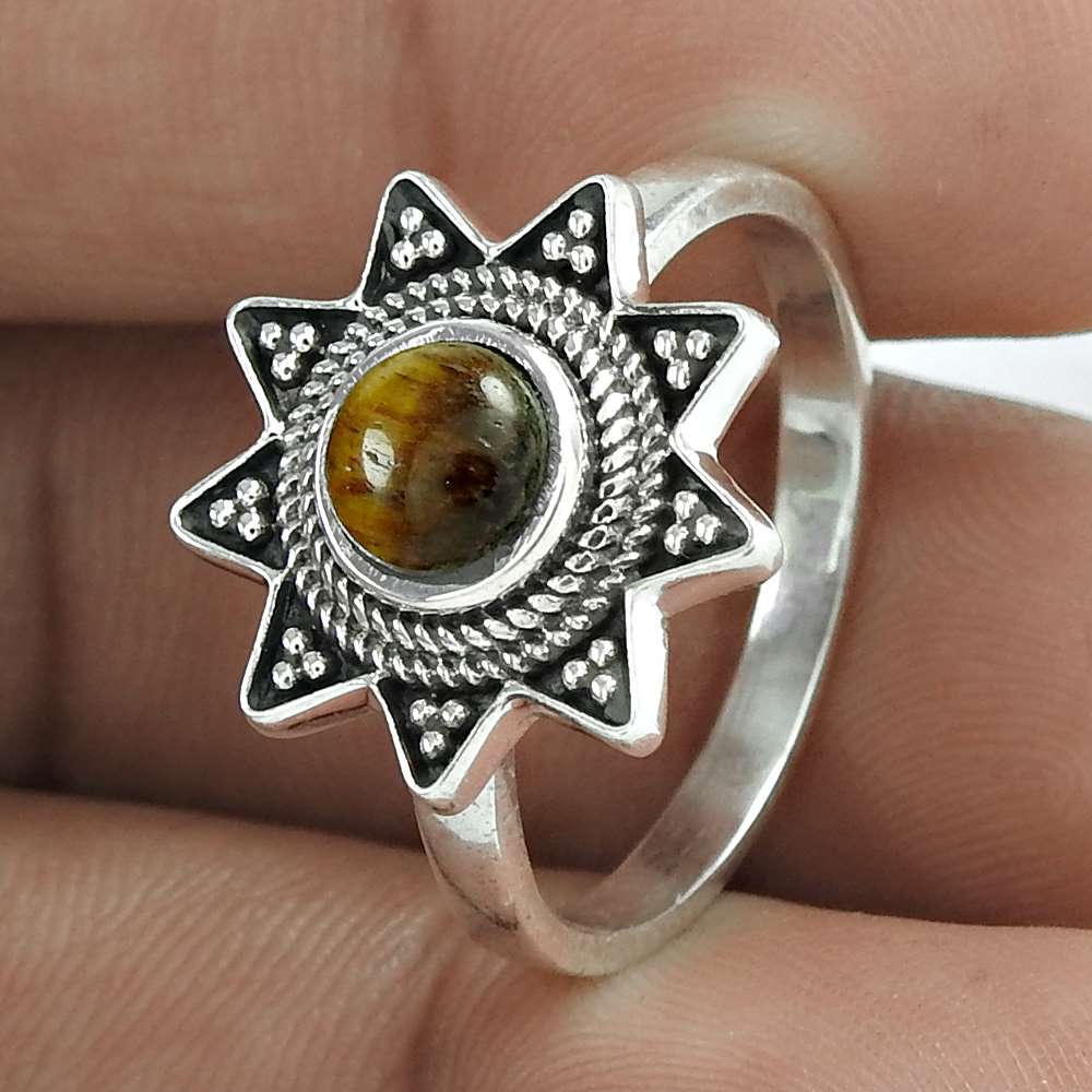 Rare 925 Sterling Silver Turquoise Gemstone Ring Ethnic Jewelry Wholesale