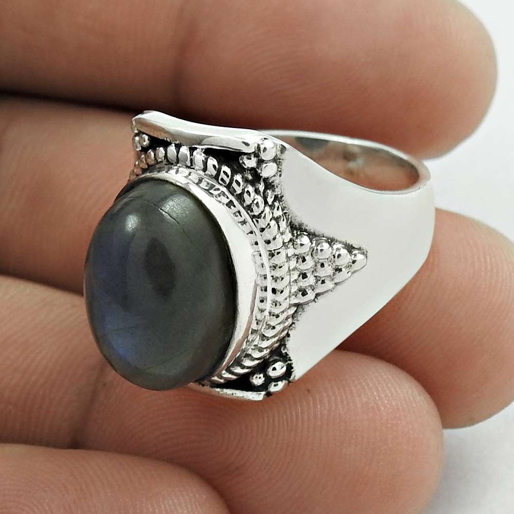 Lovely 925 Sterling Silver Turquoise Gemstone Ring Vintage Jewelry