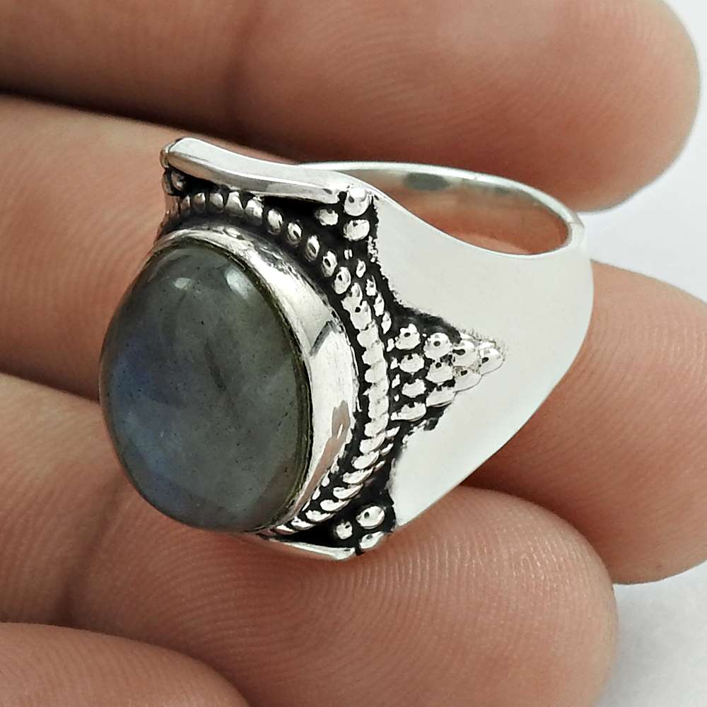 Lovely 925 Sterling Silver Turquoise Gemstone Ring Vintage Jewelry
