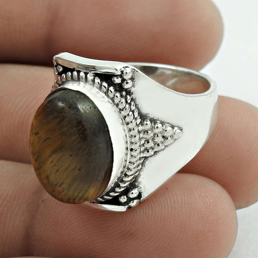 Lovely 925 Sterling Silver Turquoise Gemstone Ring Vintage Jewelry