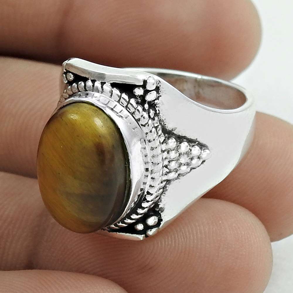 Lovely 925 Sterling Silver Turquoise Gemstone Ring Vintage Jewelry