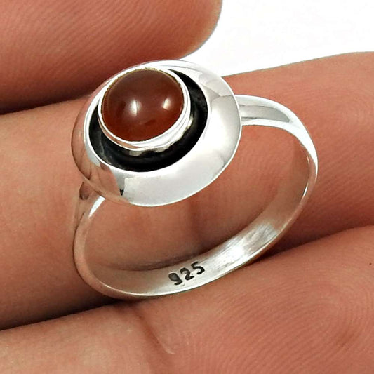 Carnelian Gemstone Ring Size 6 925 Sterling Silver Stylish Jewelry SN69