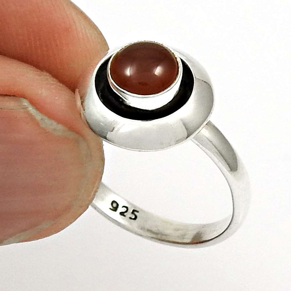 Carnelian Gemstone Ring Size 6 925 Sterling Silver Stylish Jewelry SN69