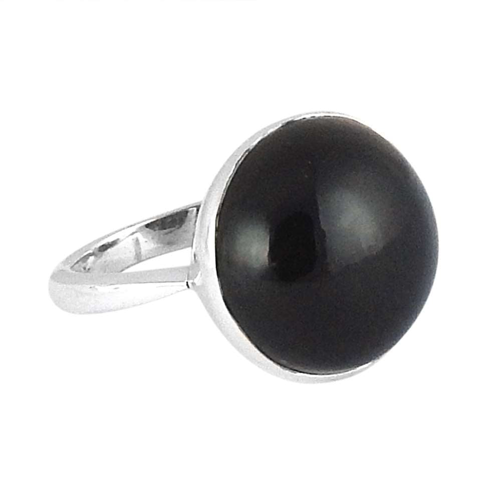 Christmas Gift Cocktail Ring Size 6 925 Silver Natural Onyx Gemstone C19