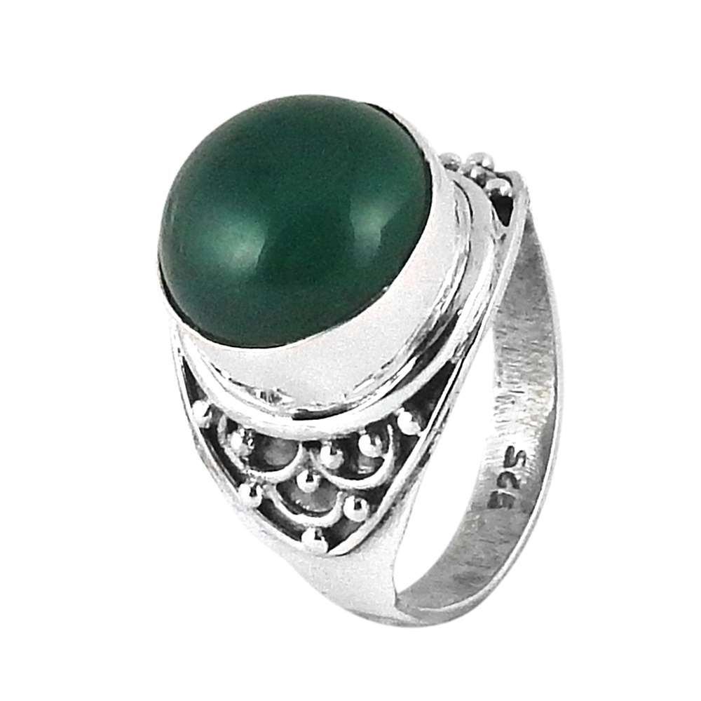 Wedding Gift For Her 925 Silver Natural Onyx Solitaire Ethnic Ring Size 7 X13