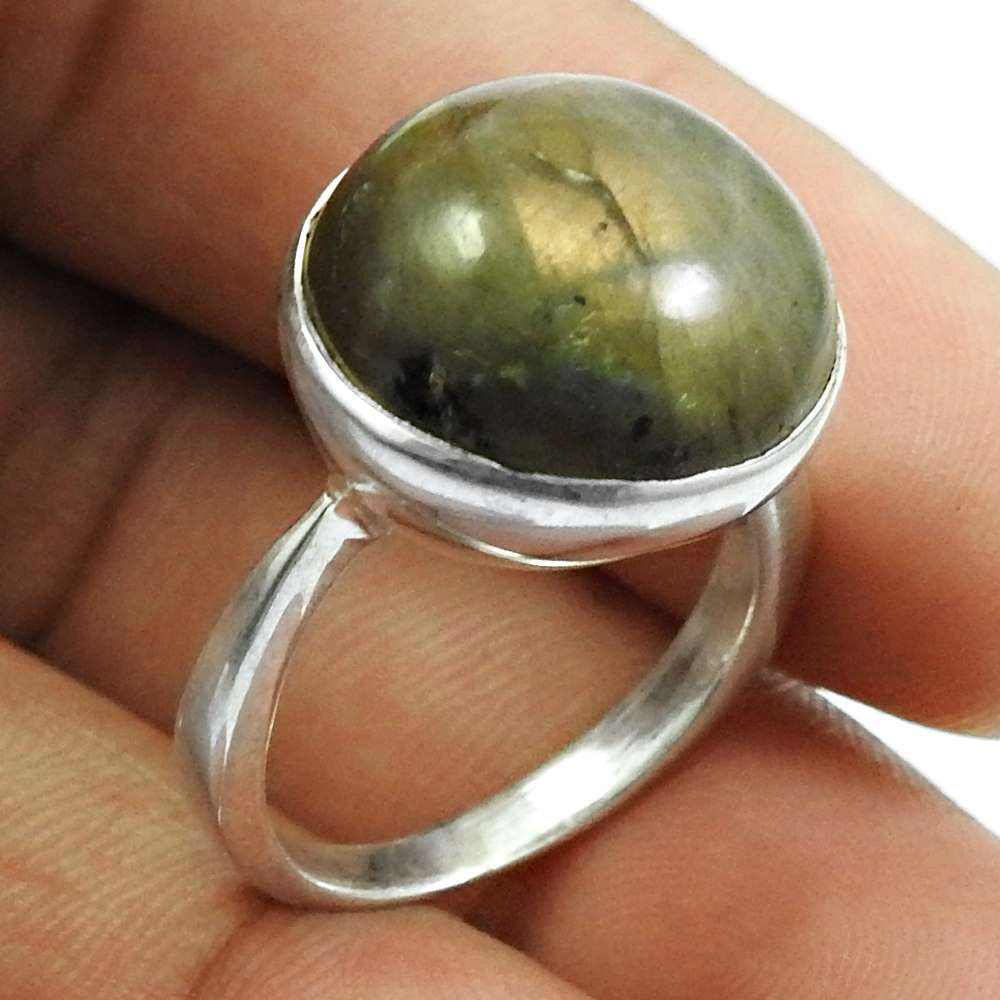 Malachite Gemstone Ring 925 Sterling Silver Ethnic Jewelry K23