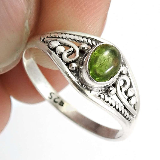 Tourmaline Gemstone Ring 925 Sterling Silver Stylish Jewelry E41