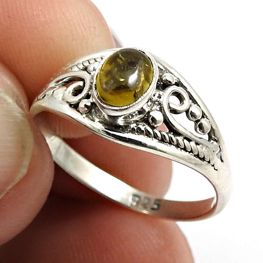 Tourmaline Gemstone Ring 925 Sterling Silver Indian Handmade Jewelry Y40